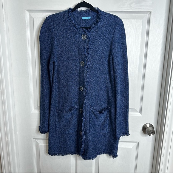 J. McLaughlin “Lexa” sweater navy blue duster cardigan - Picture 1 of 7